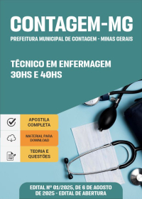 Técnico em Enfermagem - 30h e 40h - Prefeitura de Contagem-MG