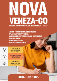 Ensino Fundamental Incompleto (5º Ano-Antiga 4ª Série) - Prefeitura de Nova Veneza-GO