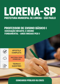 Professor de Ensino Básico I (Educação infantil e Ensino Fundamental - anos iniciais PEB I) - Prefeitura de Lorena-SP