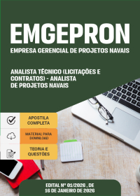 Analista de Projetos Navais - Analista Técnico (Licitações e Contratos) - EMGEPRON