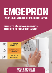 Analista de Projetos Navais - Analista Técnico (Arquivista) - EMGEPRON